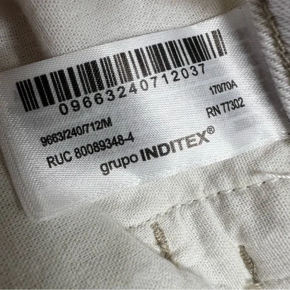 ZARA cotton/linen neutral flare high waist pants size M NWT - Picture 6 of 8